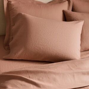 Quince European Linen Double Flange Duvet Cover Set Desert Sunset Full Queen